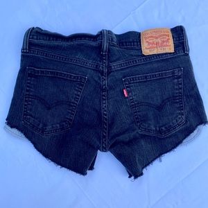 Black High Rise Vintage Levi’s Cuttoff Shorts